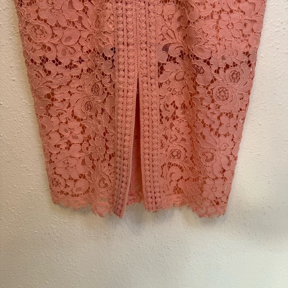 BARDOT Morgan Front Slit Lace Cocktail Dress in Blush Pink Sz. 4 XS - Picture 6 of 7
